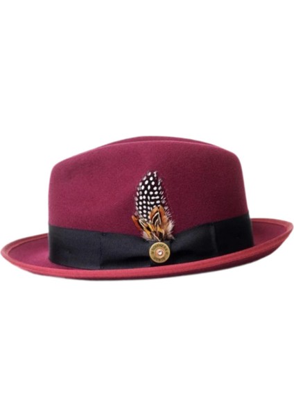 Fedora Ş / Düğün Için Geniş I Ş Kostüm Aksesuarı Kırmızı (Yurt Dışından) modelleri