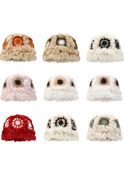 Günlük Şapka Yuvarlak Şapka Sevimli Sıcak Peluş Balıkçı Şapkası Yüzünü Göster Küçük Kova Şapka Kürklü Şapka (Yurt Dışından) modelleri