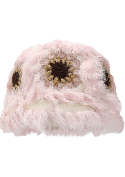 Günlük Şapka Yuvarlak Şapka Sevimli Sıcak Peluş Balıkçı Şapkası Yüzünü Göster Küçük Kova Şapka Kürklü Şapka (Yurt Dışından)