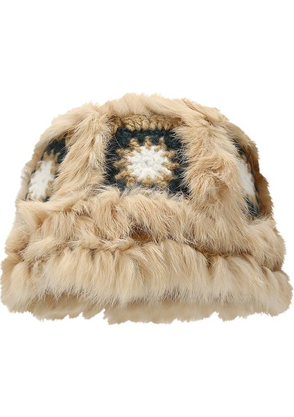 Günlük Şapka Yuvarlak Şapka Sevimli Sıcak Peluş Balıkçı Şapkası Yüzünü Göster Küçük Kova Şapka Kürklü Şapka (Yurt Dışından)