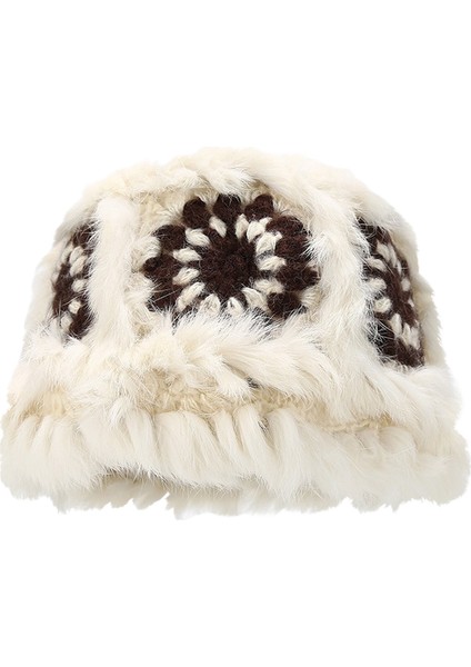 Günlük Şapka Yuvarlak Şapka Sevimli Sıcak Peluş Balıkçı Şapkası Yüzünü Göster Küçük Kova Şapka Kürklü Şapka (Yurt Dışından)