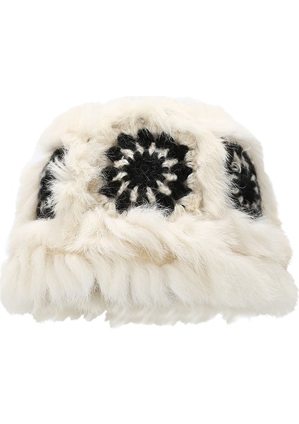 Günlük Şapka Yuvarlak Şapka Sevimli Sıcak Peluş Balıkçı Şapkası Yüzünü Göster Küçük Kova Şapka Kürklü Şapka (Yurt Dışından)