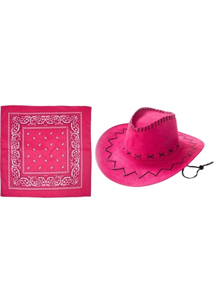 Western Cowboy Şapkası Cowgirl Caz Kapakları Kostüm Giysileri Için Güneş Şapkası Koyu Pembe (Yurt Dışından) modelleri