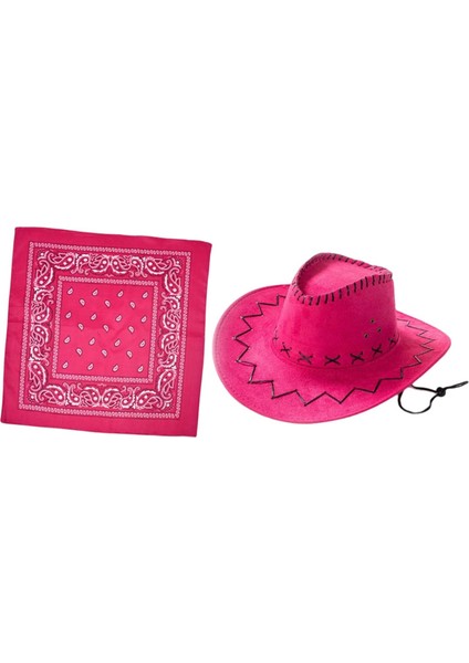 Western Cowboy Şapkası Cowgirl Caz Kapakları Kostüm Giysileri Için Güneş Şapkası Koyu Pembe (Yurt Dışından) indirimleri