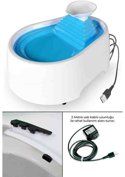 Cadopet Su Pınarı 2 Litre (5 Volt-Usb)