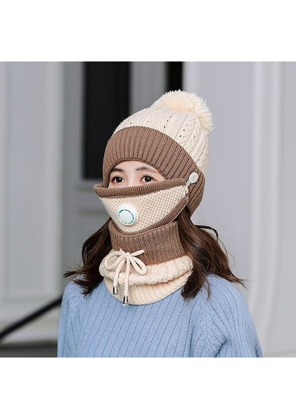 Kadın Solunum Maskeli Boyunluk Şapka Set (Yurt Dışından)
