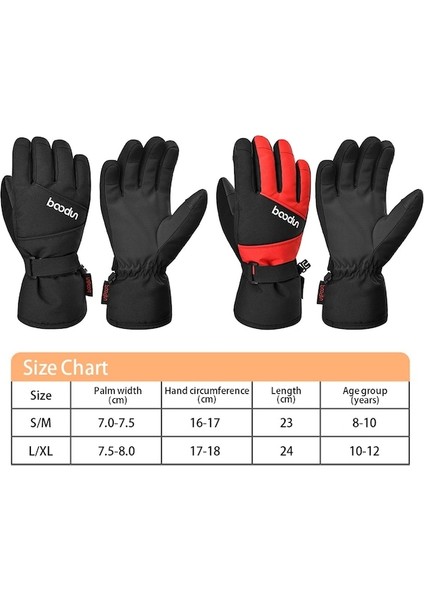 Boodun 1383 1 Çift Doğa Sporları Çocuk Eldivenleri Kayak Bisikleti Için Tam Parmak Kaymaz Eldivenler - Siyah Kırmızı L / Xl (Yurt Dışından) modelleri