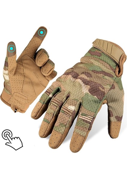 Kkv-Cc Açık Hava Taktik Eldiven Koruyucu Hafif Bisiklet Tam Parmak Eldiven-Yeşil (Yurt Dışından)