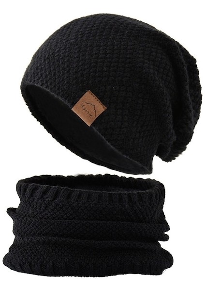 Unisex Kışlık Örgü Boyunluk Bere Takım Set (Yurt Dışından)