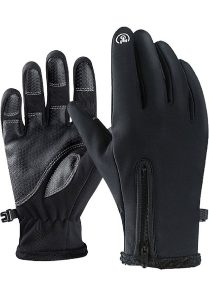 Unisex Su Geçirmez Fermuarlı Dokunmatik Eldiven (Yurt Dışından)