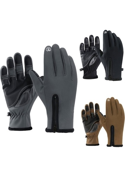 Unisex Su Geçirmez Fermuarlı Dokunmatik Eldiven (Yurt Dışından) fırsatları