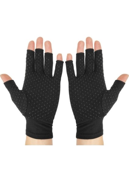 Artrit Rehabilitasyon Silikon Kaymaz Bisiklet Yarım Parmak Eldiven 001 (Yurt Dışından)
