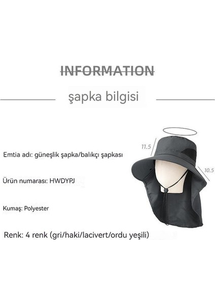 Kkn-Cc Açık Hava Balıkçı Güneş Şapkası-Haki (Yurt Dışından) fiyatları