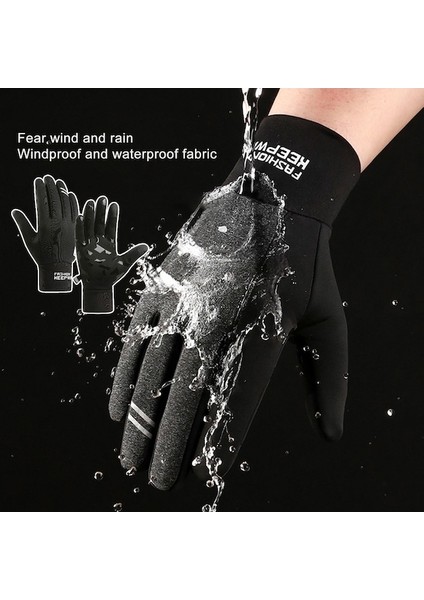 Unisex Eldiven Peluş Astar Kaymaz Su Geçirmez Eldiven 001 (Yurt Dışından) modelleri