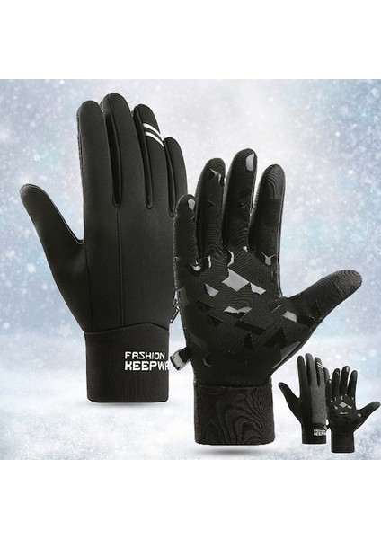 Unisex Eldiven Peluş Astar Kaymaz Su Geçirmez Eldiven 001 (Yurt Dışından) fırsatları