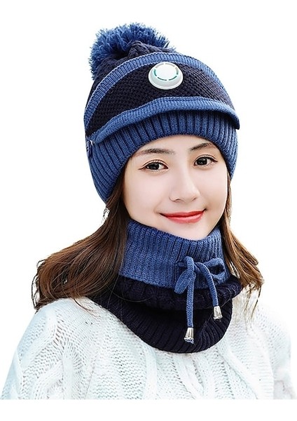 Kadın Solunum Maskeli Boyunluk Şapka Set (Yurt Dışından) fırsatları