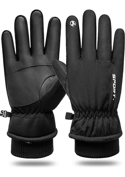 West Bıkıng Kış Polar Astar Termal Eldiven Açık Bisiklet Tırmanma Su Geçirmez Yansıtıcı Dokunmatik Ekran Bisiklet Eldivenleri - S (Yurt Dışından)
