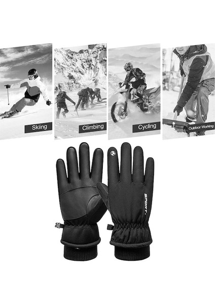 West Bıkıng Kış Polar Astar Termal Eldiven Açık Bisiklet Tırmanma Su Geçirmez Yansıtıcı Dokunmatik Ekran Bisiklet Eldivenleri - S (Yurt Dışından) fiyatları