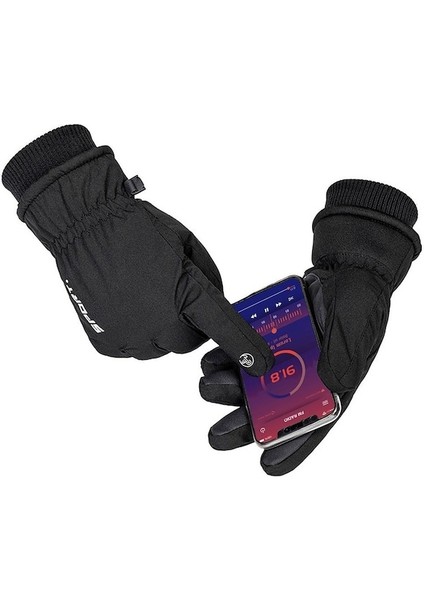 West Bıkıng Kış Polar Astar Termal Eldiven Açık Bisiklet Tırmanma Su Geçirmez Yansıtıcı Dokunmatik Ekran Bisiklet Eldivenleri - S (Yurt Dışından) modelleri