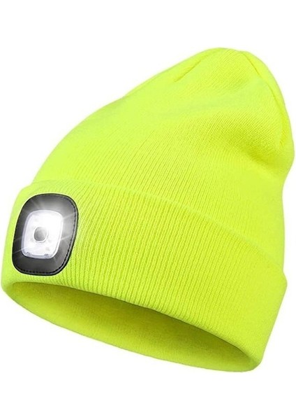 Bba Işıklı Şapka Erkek/kadın Şapka Kış Sıcak Far Kap 3 Parlaklık Seviyesi Ile Kamp Balıkçılık Için 4 Parlak LED Sarı (Yurt Dışından)