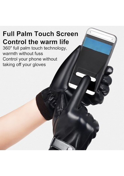 Kış Rüzgar Geçirmez Dokunmatik Ekran Suni Deri Bisiklet Eldiven 001 (Yurt Dışından) modelleri