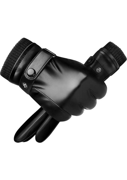 Kış Rüzgar Geçirmez Dokunmatik Ekran Suni Deri Bisiklet Eldiven 001 (Yurt Dışından) indirimleri