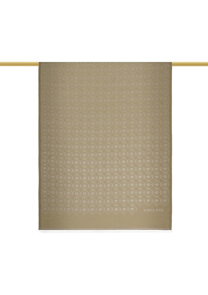 Koyu Taş Monogram Desen Jakarlı Ipek Şal fiyatları