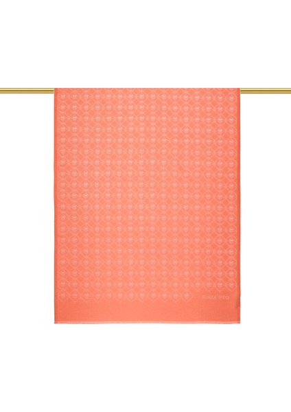 Mercan Monogram Desen Jakarlı Ipek Şal fiyatları