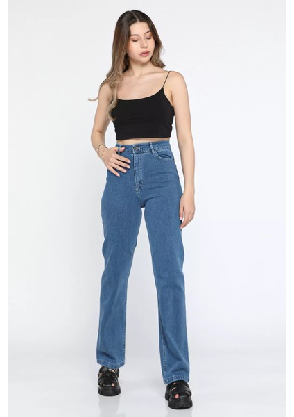 Yüksek Bel Likralı Palazzo Kadın Jean Kot Pantolon P-00009009 modelleri