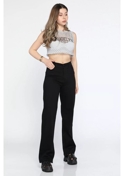 Yüksek Bel Likralı Palazzo Kadın Jean Kot Pantolon P-00009009 modelleri
