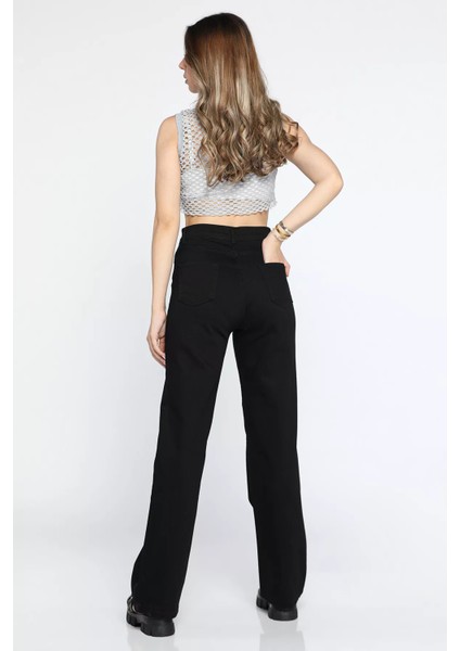 Yüksek Bel Likralı Palazzo Kadın Jean Kot Pantolon P-00009009 indirimleri