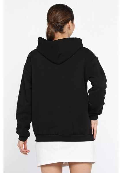 Kadın Peluş Kalp Nakışlı Şardonlu Sweatshirt modelleri