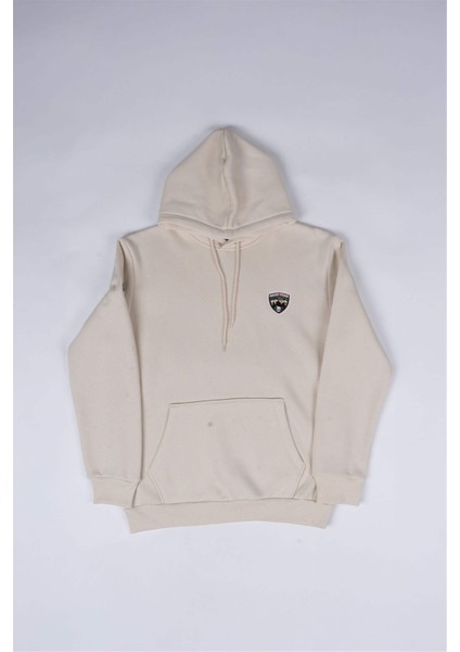 Çetinkaya Mentality 3589 Kapüşonlu 3 Iplik Şardonlu Aplike Nakışlı Taş Sweatshirt