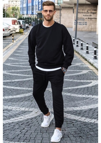Basic Model Bisiklet Yaka Eşofman Takımı