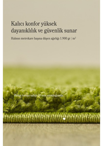Halı Yüksek Tüylü Düz Yeşil Kabarık Uzun Tüylü Shaggy Oturma Odası Halı fırsatları