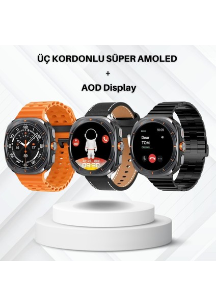 Watch Ultra Curved Amoled Ekran 3 Kordon Akıllı Saat Akıllı Saat Ios ve Android Uyumlu