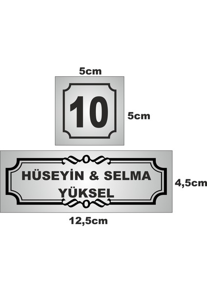 Kapı Isimliği Klasik Ev Dış Kapı Isimliği Çelik Kapı Isimliği Gümüş 01 fiyatları