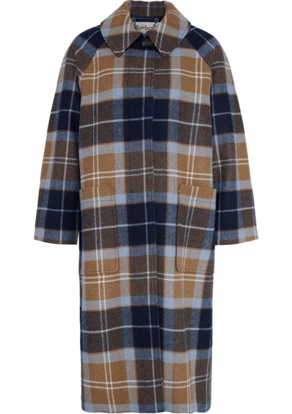 Kira Tartan Wool Palto BE31 Sky Dress Tartan/dark Navy