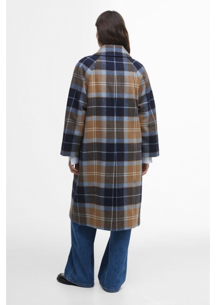Kira Tartan Wool Palto BE31 Sky Dress Tartan/dark Navy