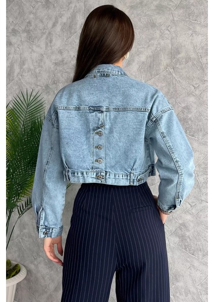 Cepli Crop Top Jean Kot Ceket