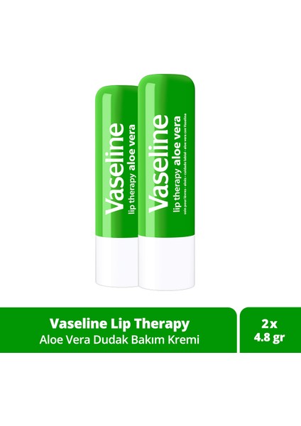 Lip Therapy Dudak Bakım Kremi Aloe Vera 4.8 gr X2