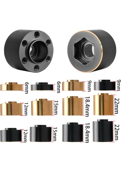 4 Adet Pirinç Ağırlıkları 6mm Tekerlek Altıgen Hub Genişletme Adaptörü 1/10 Rc Paletli 1.9 2.2 Inç Tekerlekler Jant Eksenel SCX10 Trx4 (Yurt Dışından) fiyatları