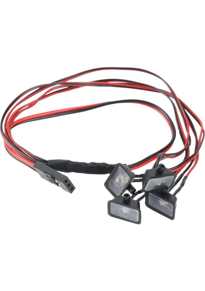 4 LED Işıkları Kare Yuvarlak Farlar 1/24 Rc Paletli Araba Eksenel SCX24 90081 AXI00002 Yükseltme Parçaları, Kare (Yurt Dışından)