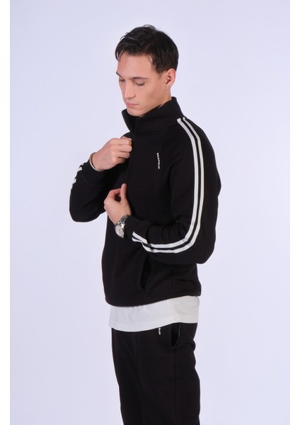 Regular Fit Hakim Yaka Şerit Detaylı Sweatshirt modelleri