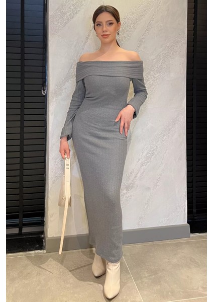 Madonna Yaka Kadın Uzun Elbise