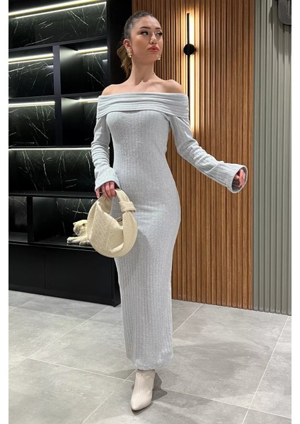 Madonna Yaka Kadın Uzun Elbise