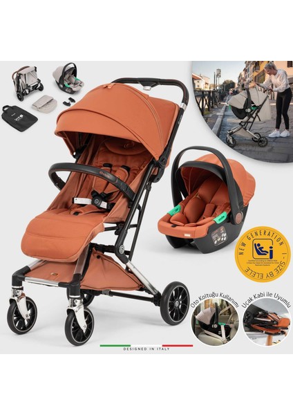 Vita Premium Kabin Tipi Travel Sistem Bebek Arabası Silver Kiremit