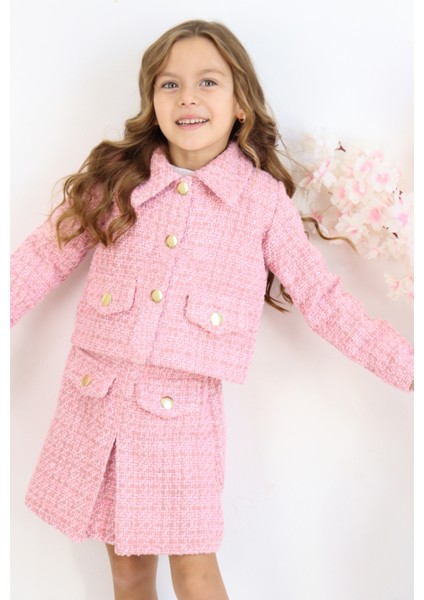Kız Çocuk Carmen Pudra Pembe Tüvit 23 Nisan 29 Ekim Etek Ceket Yılbaşı Takım fiyatları
