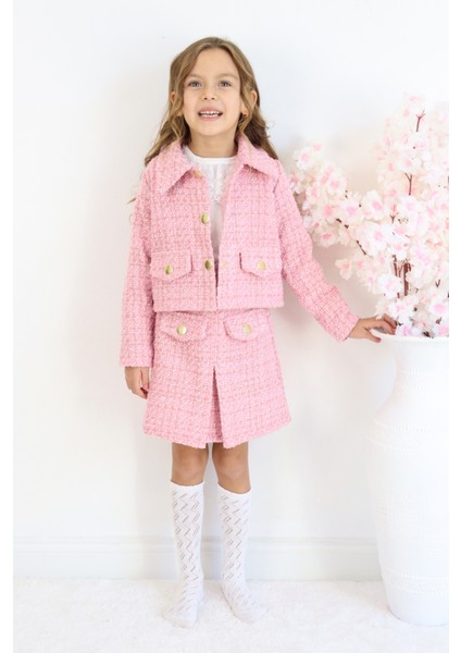 Kız Çocuk Carmen Pudra Pembe Tüvit 23 Nisan 29 Ekim Etek Ceket Yılbaşı Takım fırsatları