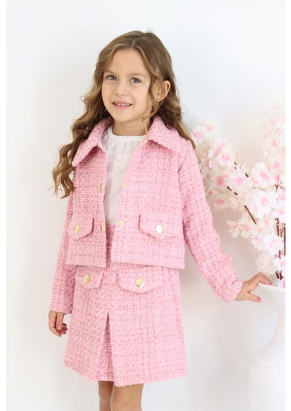 Kız Çocuk Carmen Pudra Pembe Tüvit 23 Nisan 29 Ekim Etek Ceket Yılbaşı Takım indirimleri